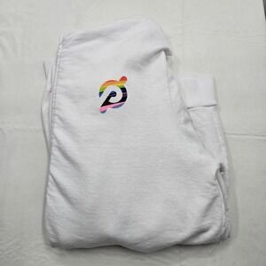 Peloton Men's White Hoodie Full‎ Zip Up XL Lead With Love Sweatshirt Pride